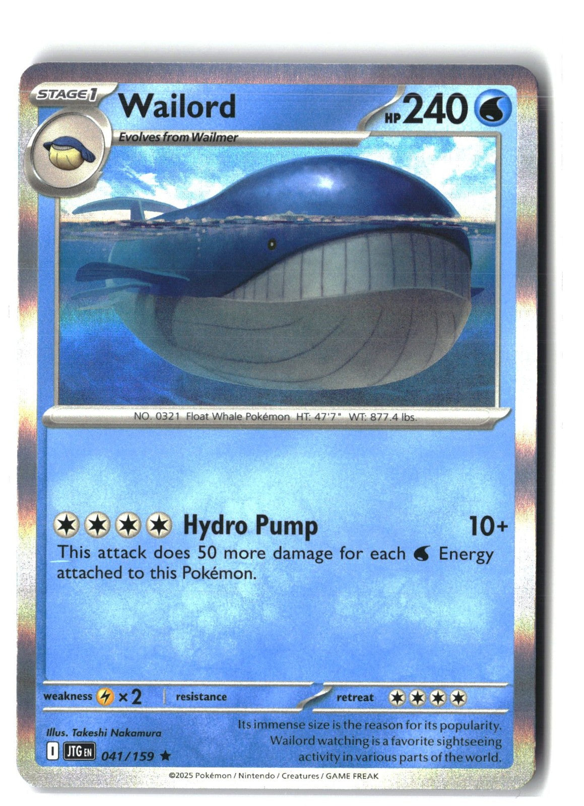 Wailord Holofoil NM (Journey Together 041/159)