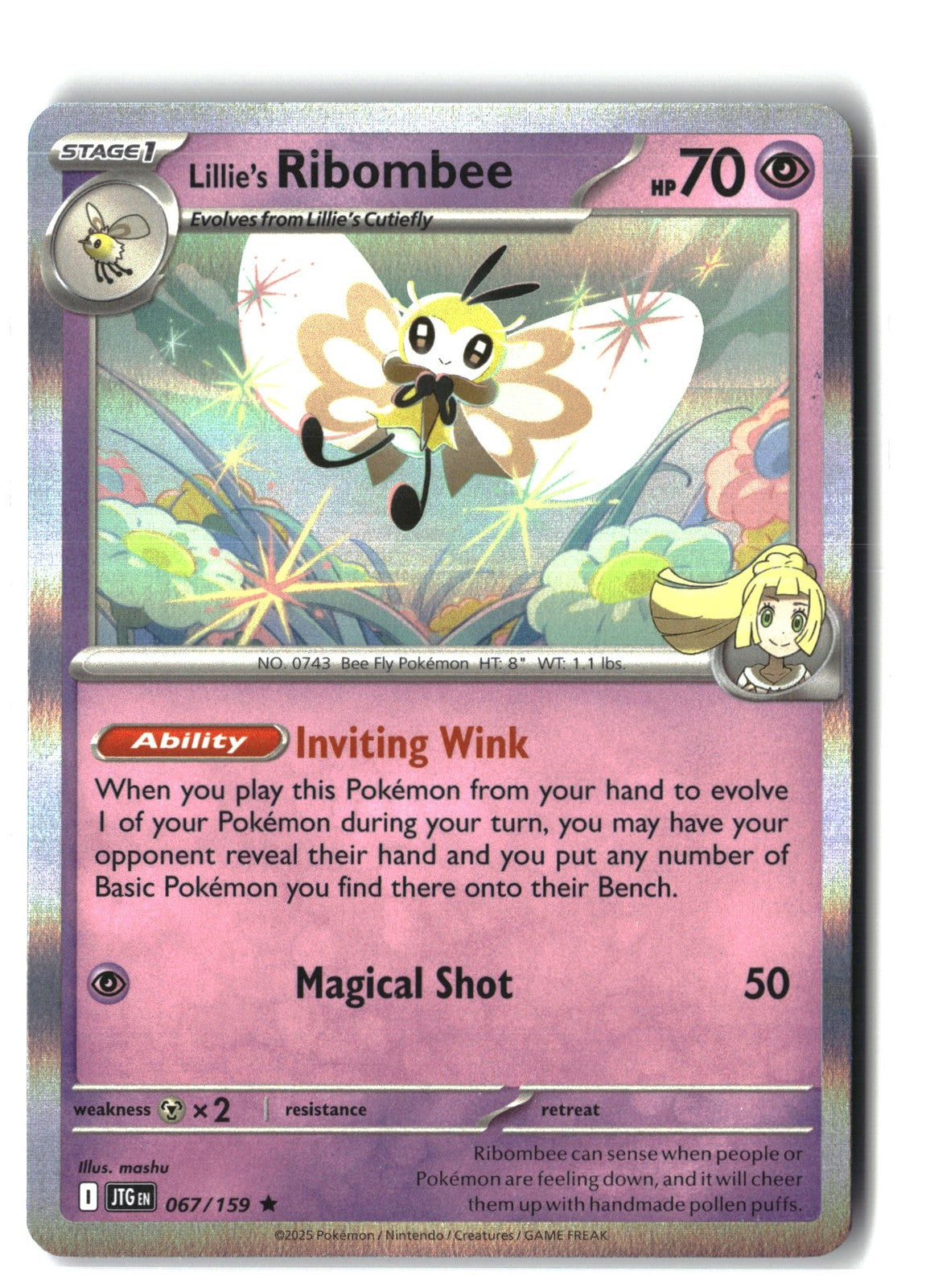 Lillie's Ribombee Holofoil NM (Journey Together 067/159)