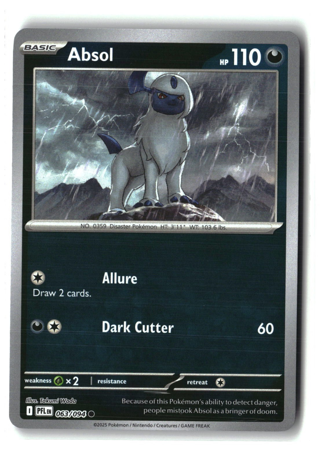 Absol Reverse Holofoil NM (Phantasmal Flames 063/094)