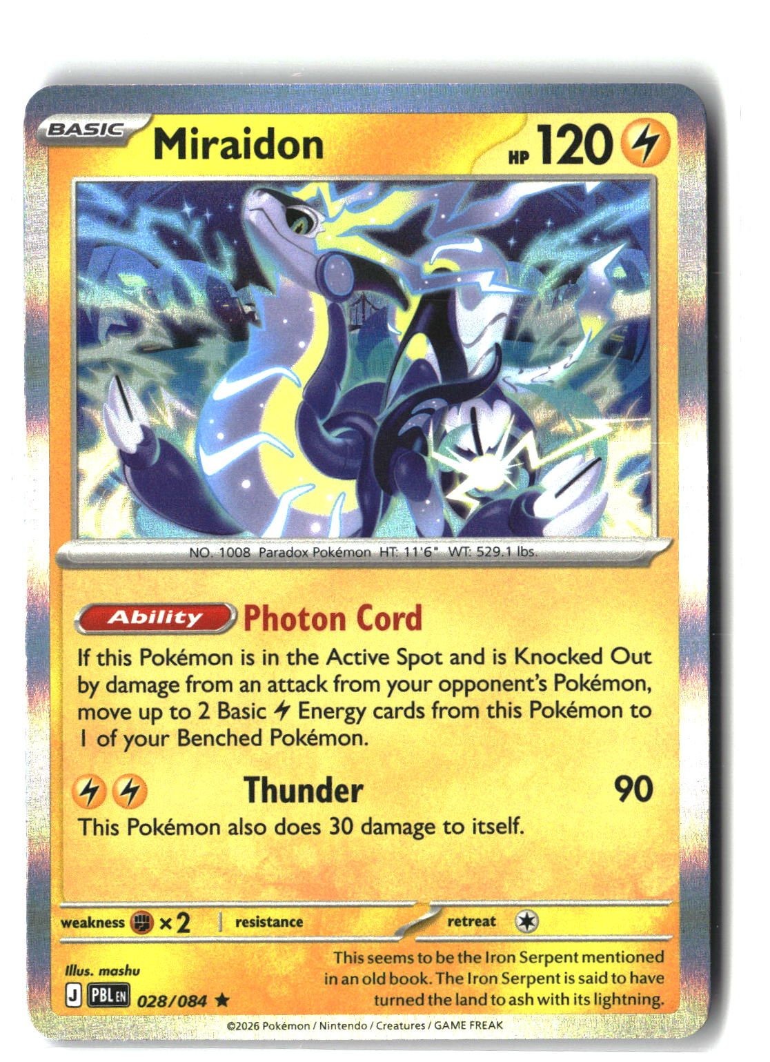 Miraidon Holofoil NM (Pitch Black 028/084)