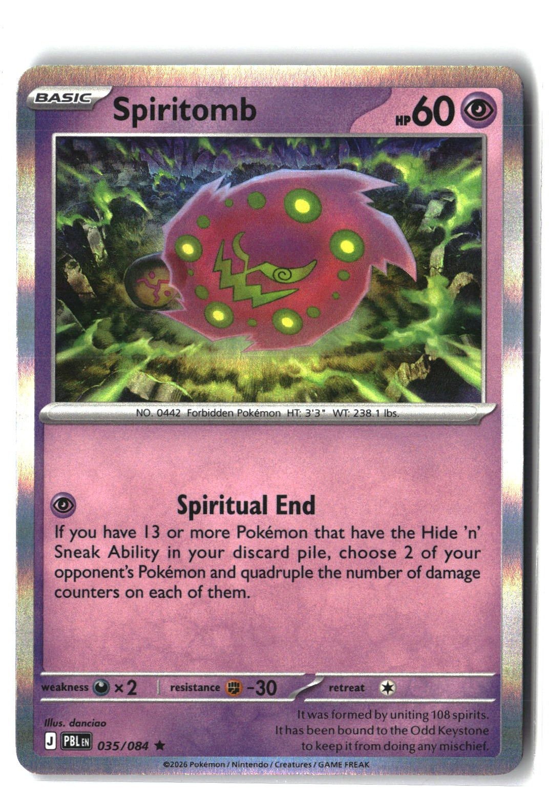 Spiritomb Holofoil NM (Pitch Black 035/084)