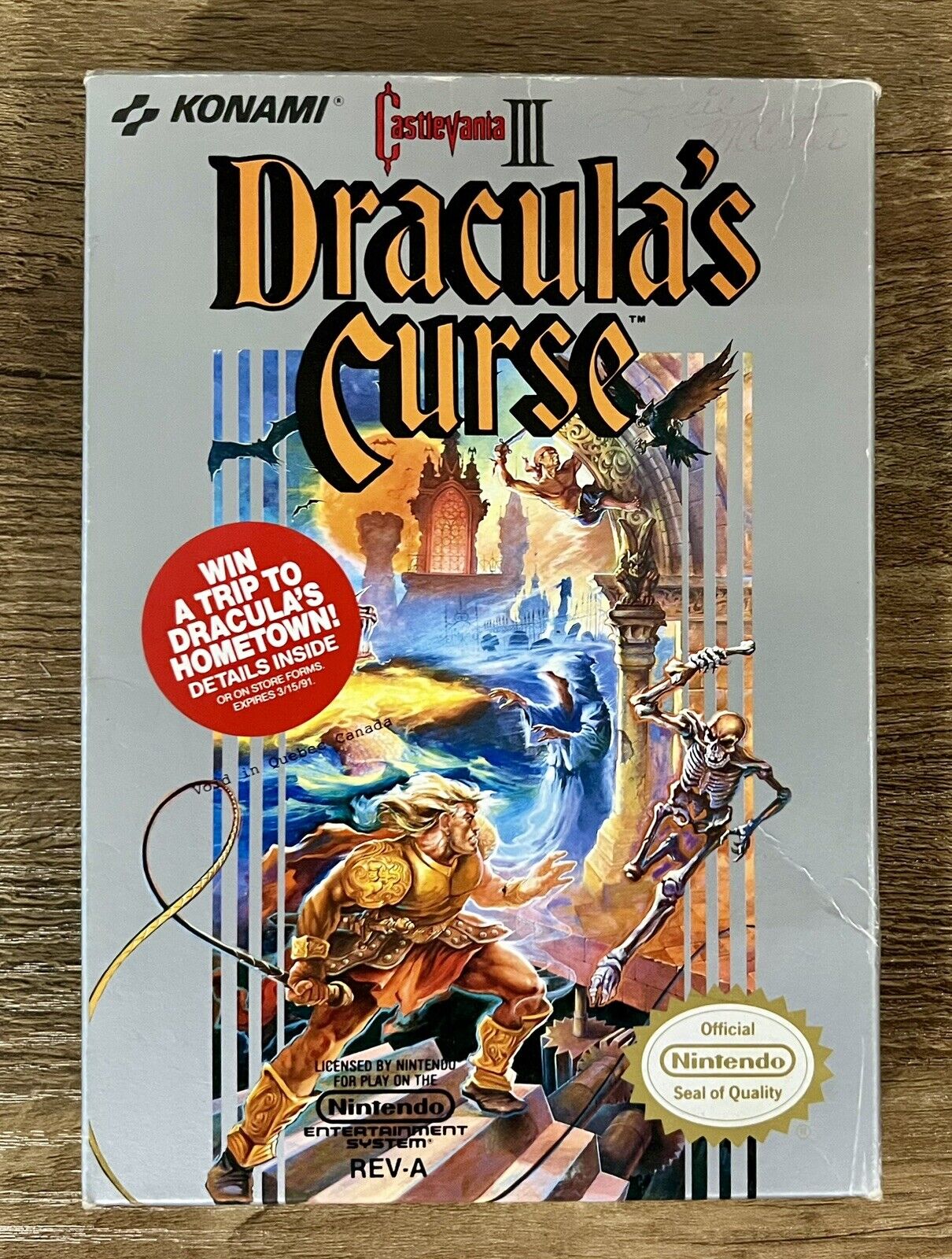 NES Castlevania III: Dracula's Curse Excellent Condition, Complete in Box!