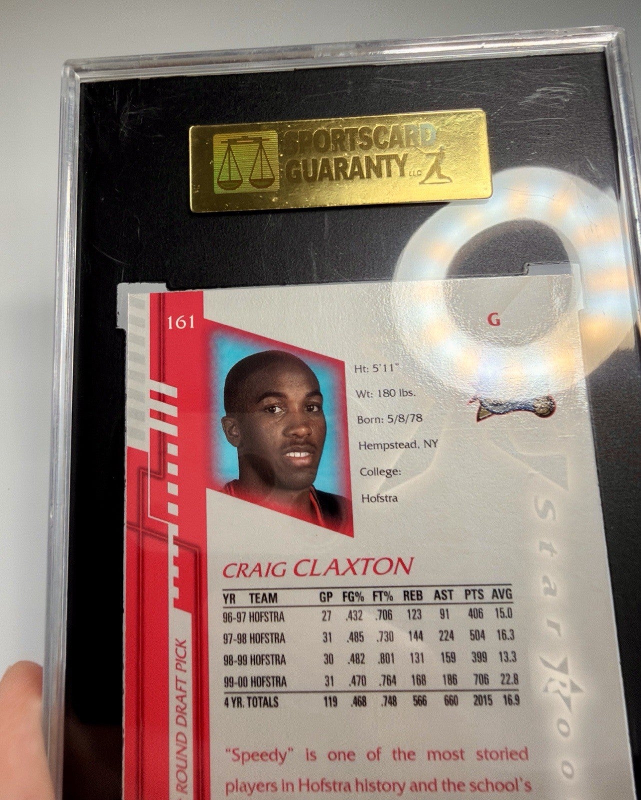 2000-01 Upper Deck Encore Star Rookie Craig Claxton #161 SGC 92 NM/MT+ 8.5 Holo