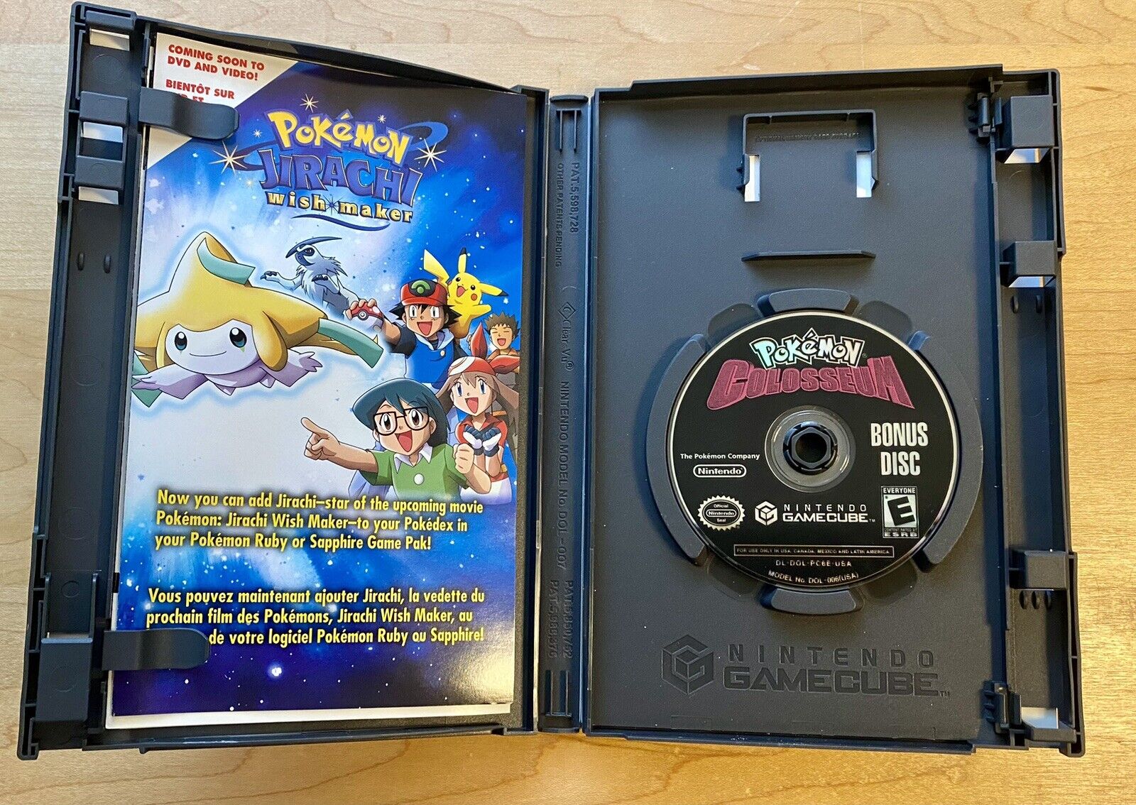 Pokemon Colosseum Bonus Disc (Nintendo GameCube, 2004) w/ Jirachi Insert CIB