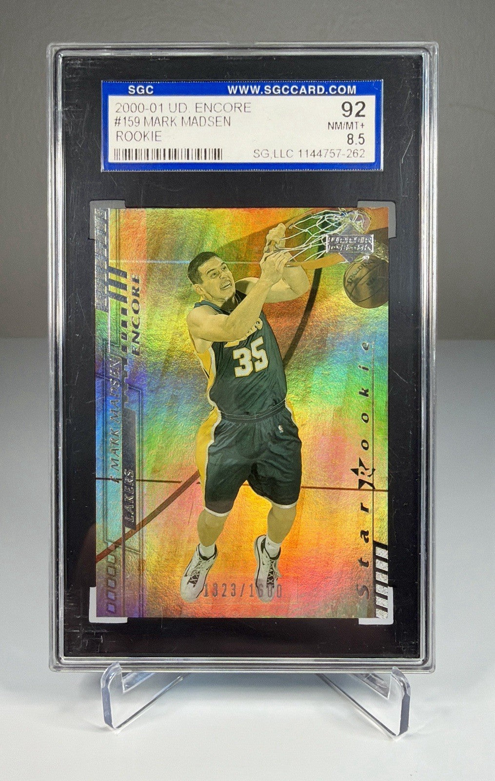 2000 Upper Deck Encore Star /1600 Mark Madsen #159 SGC 92 NM/MT+ 8.5 Rookie RC