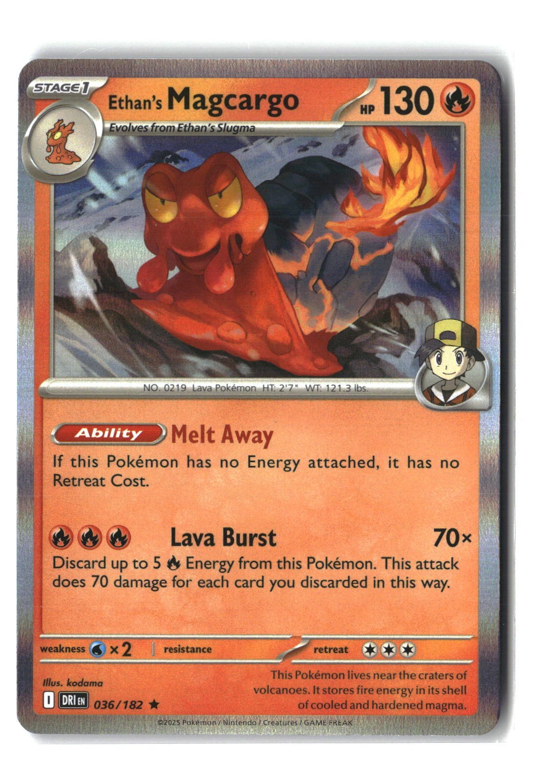 Ethan's Magcargo Holofoil NM (Destined Rivals 036/182)
