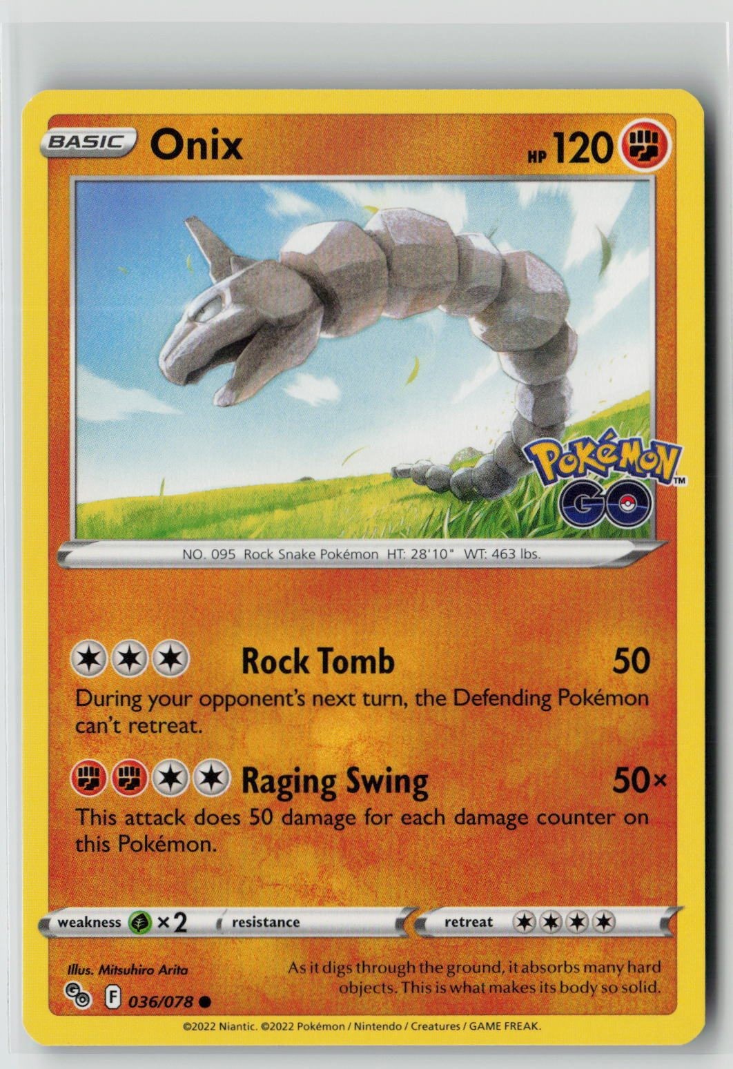 Onix (Pokemon GO 036/078) NM