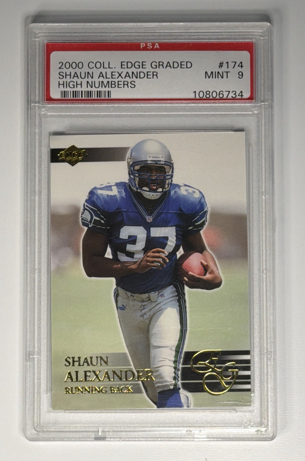 Collector's Edge 2000 Graded Shaun Alexander #174 Rookie High Numbers PSA 9