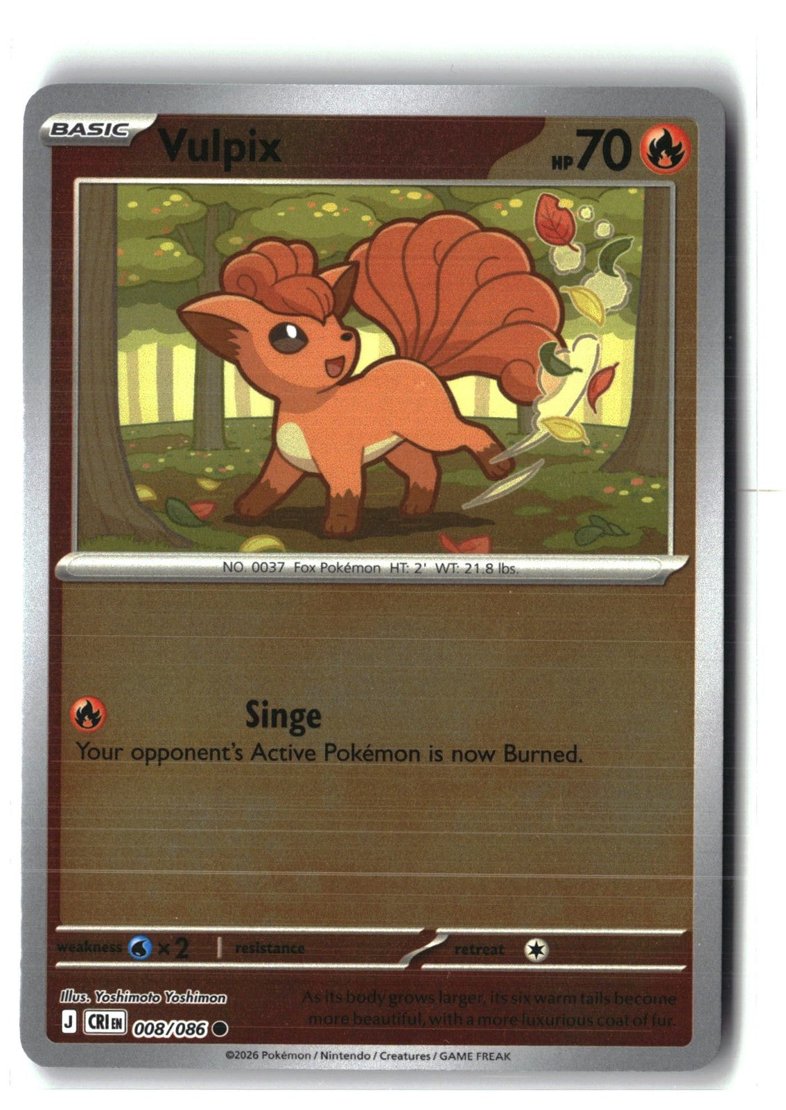 Vulpix Reverse Holofoil NM (Chaos Rising 008/086)