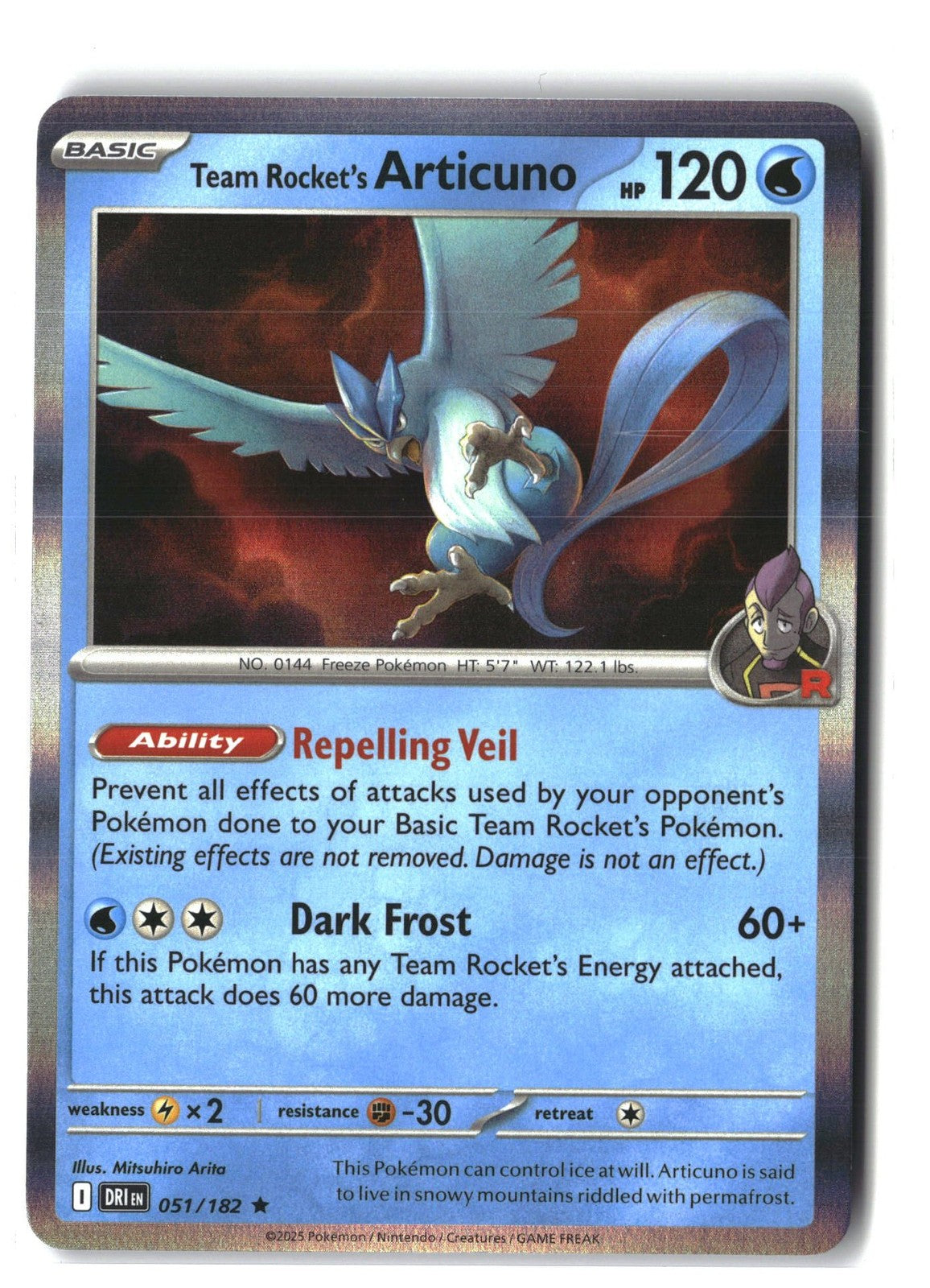 Team Rocket's Articuno Holofoil NM (Destined Rivals 051/182)