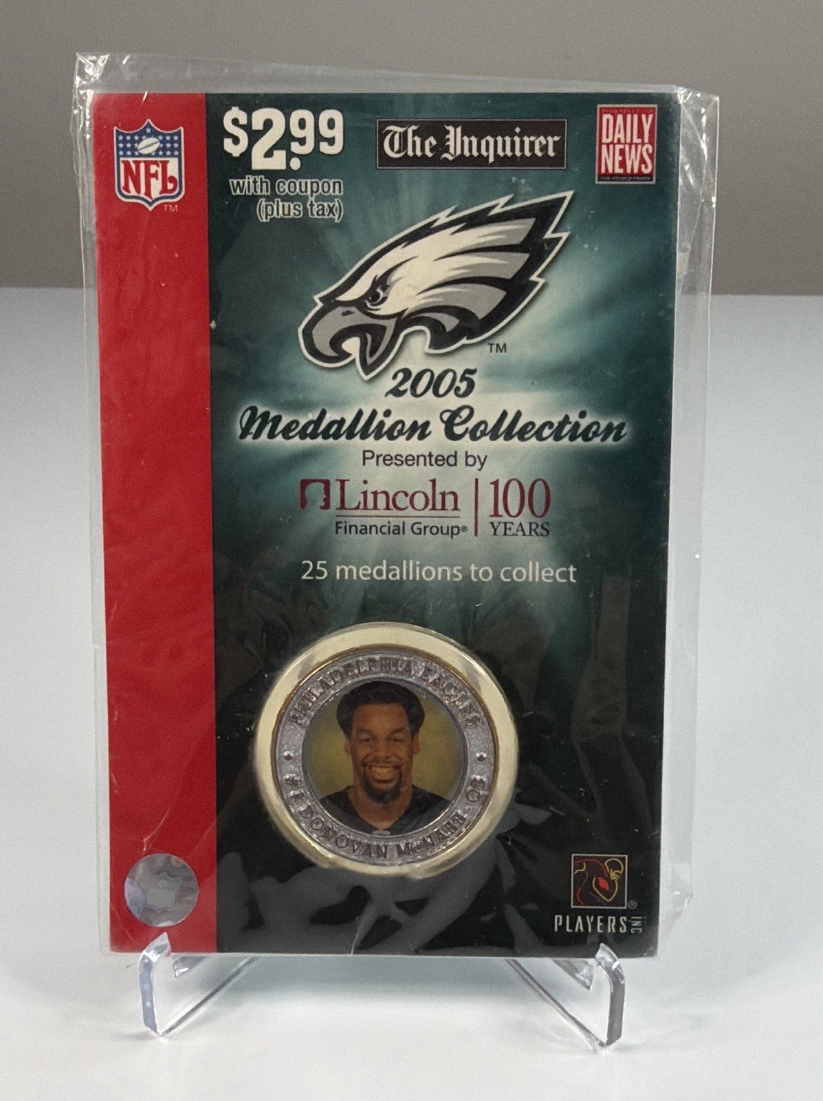 Donovan McNabb Coin Philadelphia Eagles NFL Football 2005 Medallion Collection