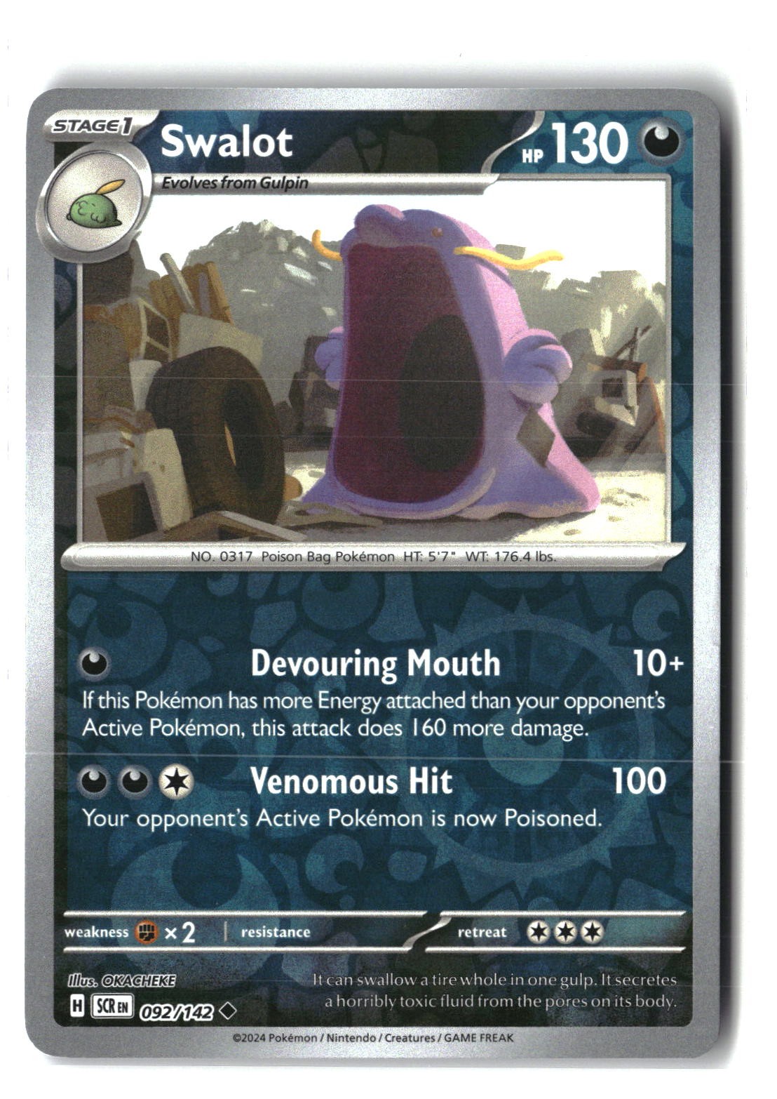 Swalot Reverse Holofoil NM (Stellar Crown 092/142)