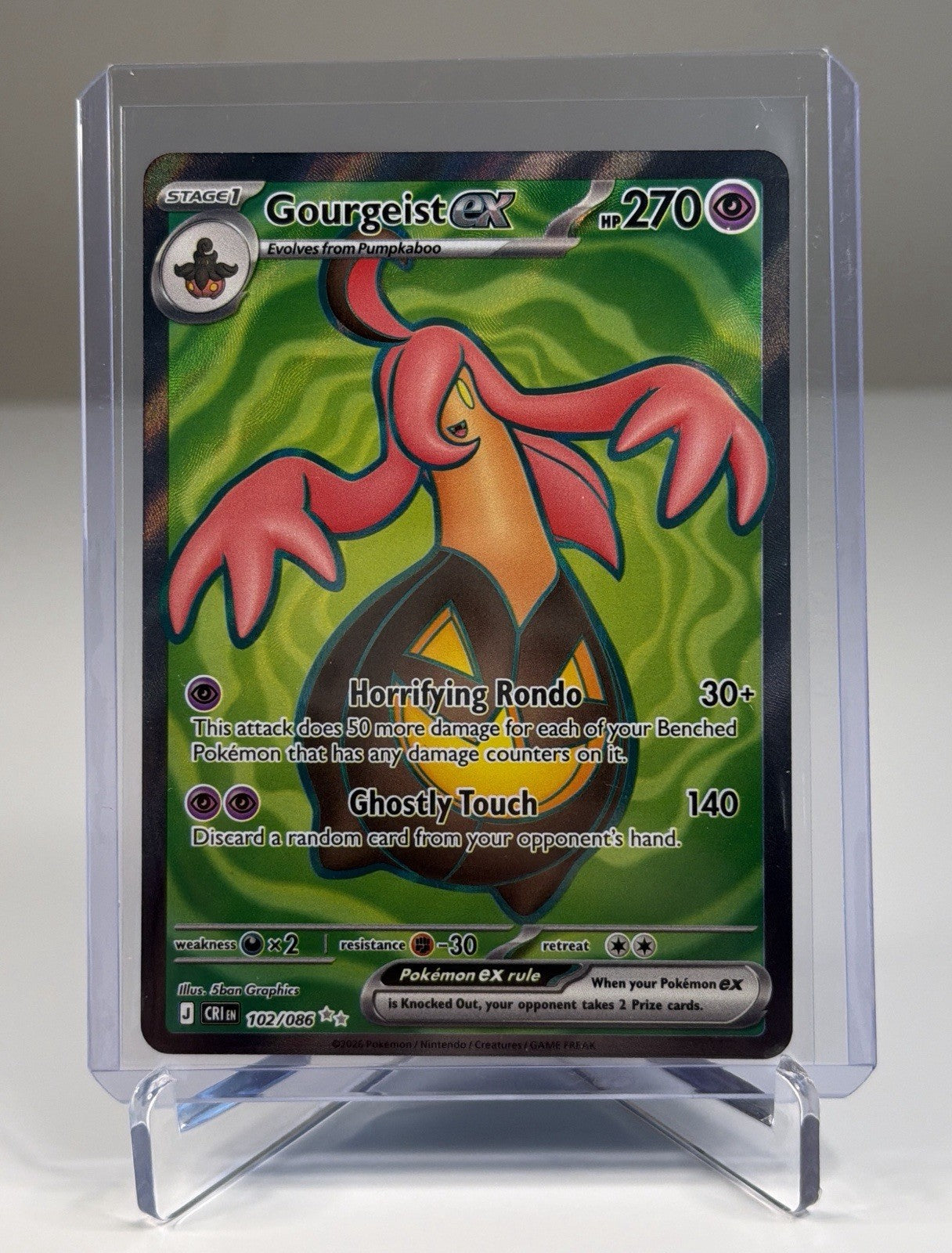 Pokemon Gourgeist ex 102/086 Chaos Rising Secret Rare Full Art NM Card
