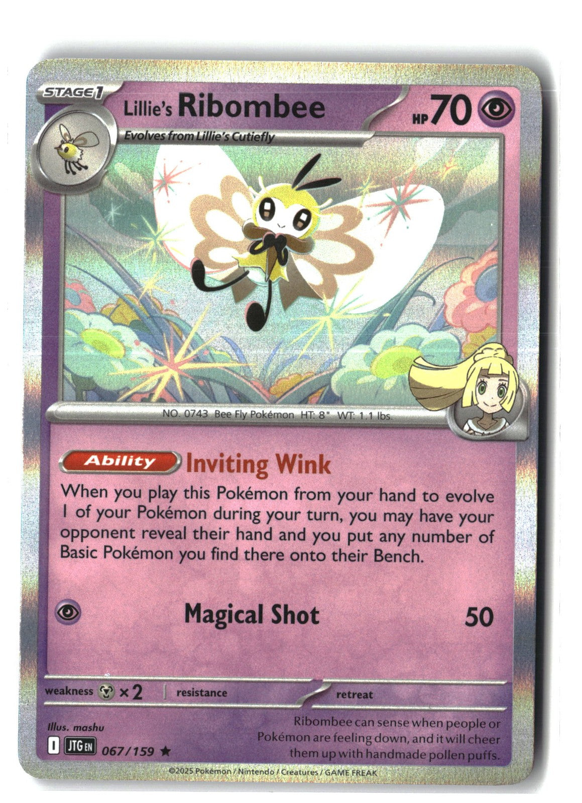 Lillie's Ribombee Holofoil NM (Journey Together 067/159)
