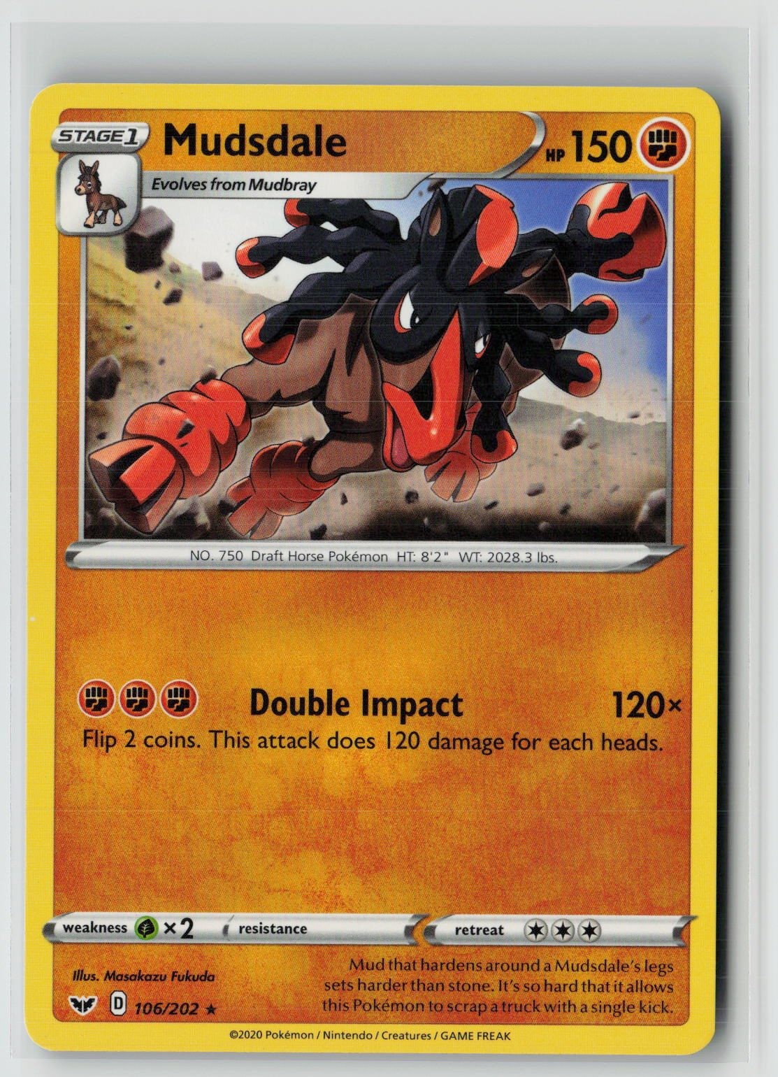 Mudsdale (SWSH01: Sword & Shield Base Set 106/202) NM