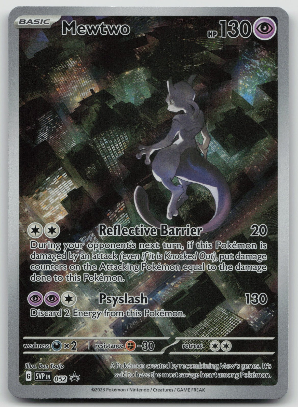 Pokemon TCG Mewtwo #52 Black Star Promo Card Scarlet & Violet 151 UPC LP/NM