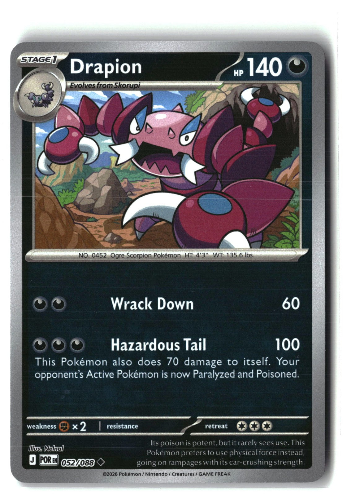 Drapion Reverse Holofoil NM (Perfect Order 052/088)