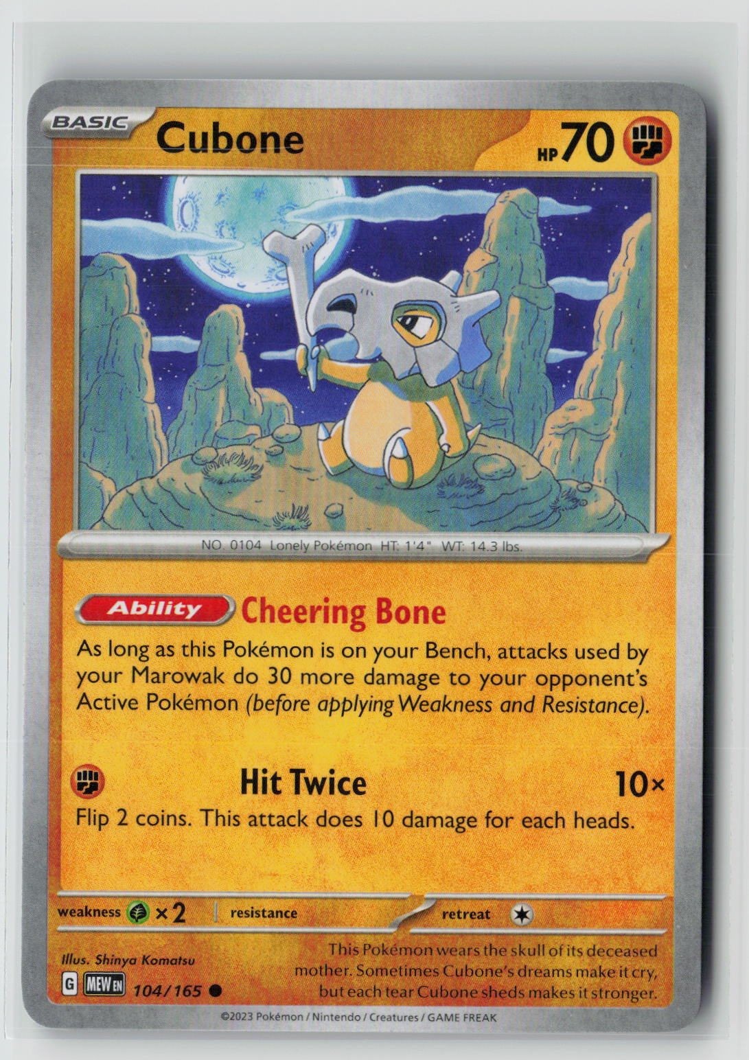 Cubone (SV: Scarlet & Violet 151 104/165) NM