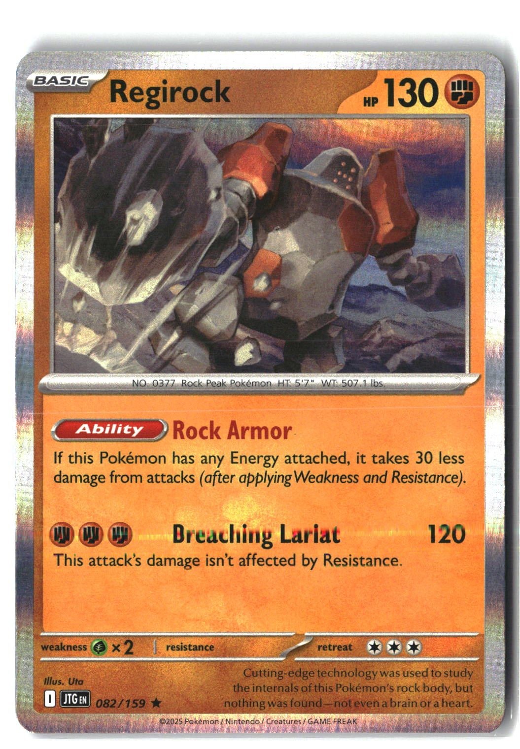 Regirock Holofoil NM (Journey Together 082/159)