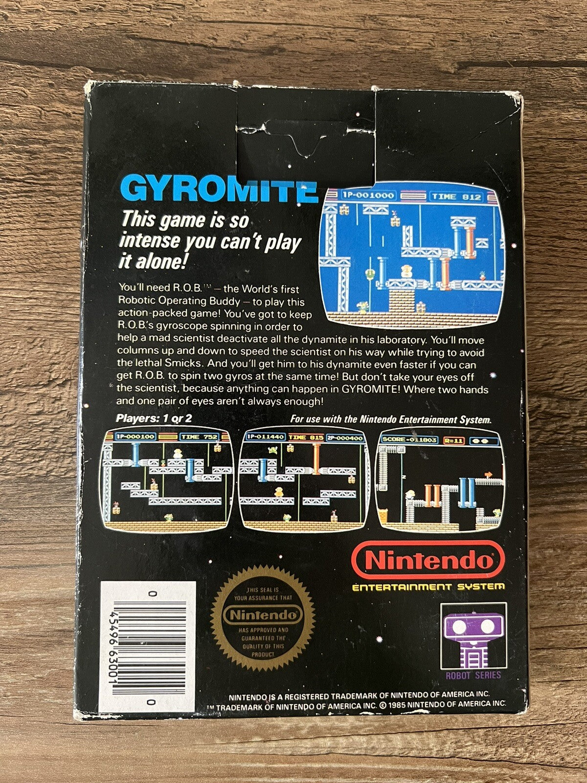 Gyromite. NES. Nintendo. Complete. CIB. Manual & Box. 5 Screw. Authentic. Tested