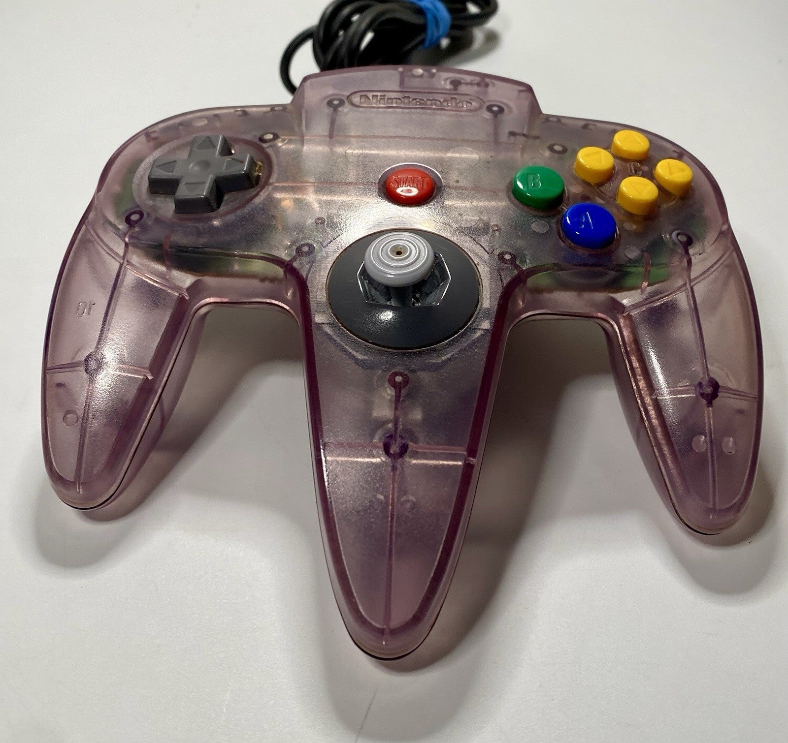 Nintendo 64 N64 Clear Atomic Purple Controller OEM Original All Buttons Tested!