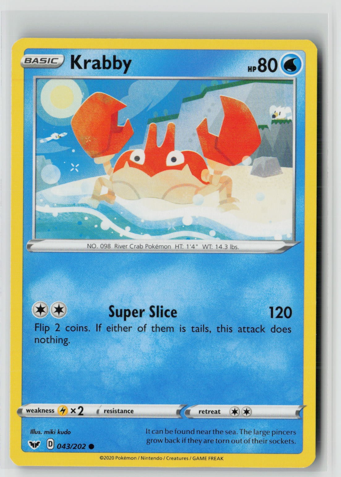 Krabby (043) (SWSH01: Sword & Shield Base Set 043/202) NM