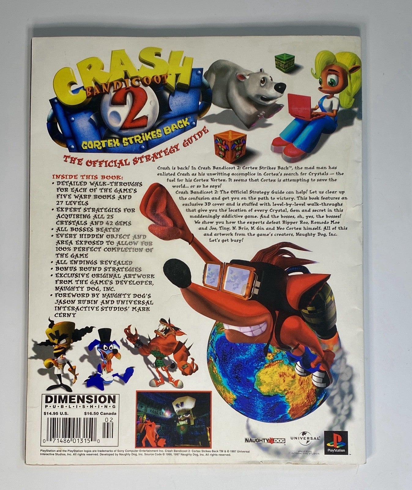 Crash Bandicoot 2 Cortex Strikes Back Official Game Strategy Guide Reflective 97