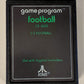 Football (Atari 2600, 1978) CIB W/ Cartridge, Manual & Box. Tested & Working