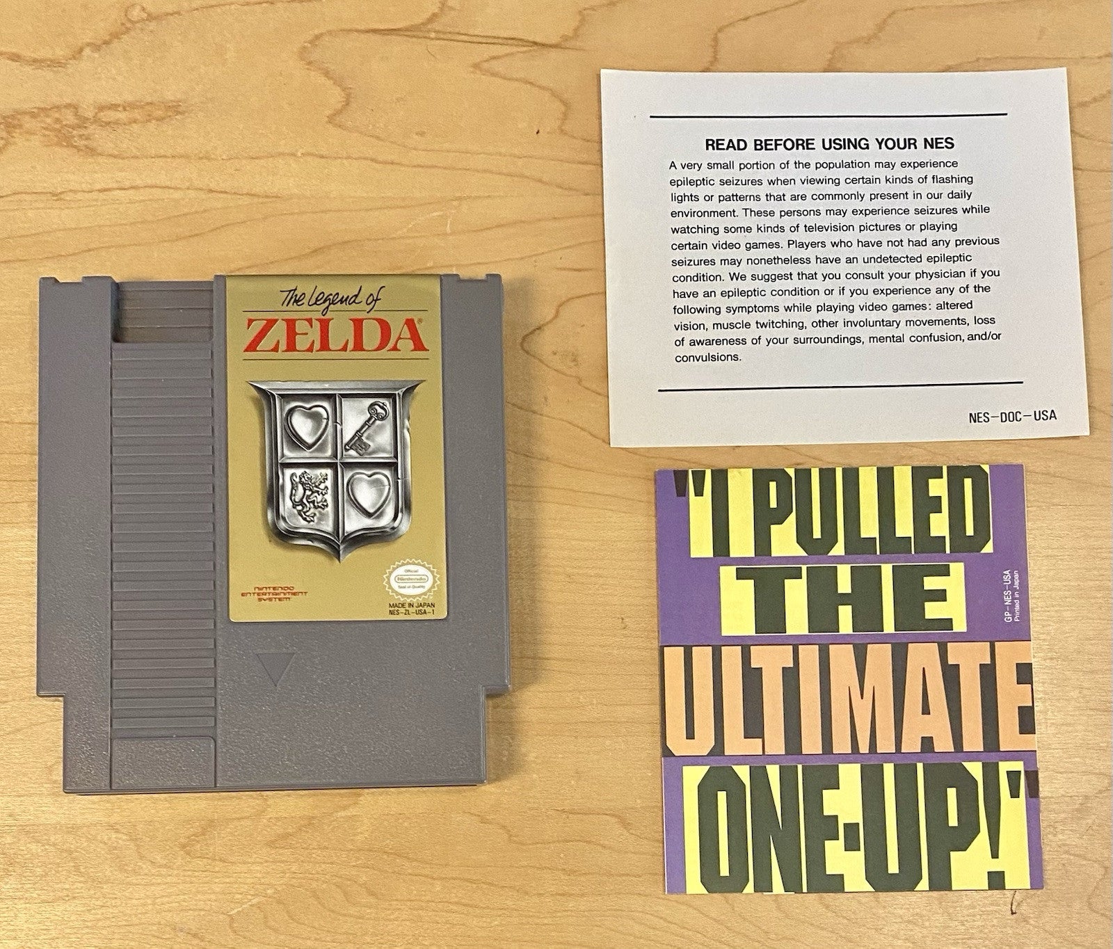 The Legend of Zelda Grey Cartridge (Nintendo NES, 1987) In Box, No Manual Or Map