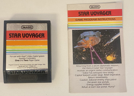 Star Voyager (Atari 2600, 1982) Authentic Cart & Manual, Tested & Working