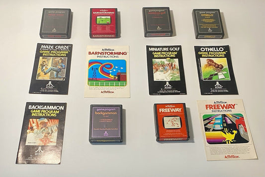 Atari 2600 Game Lot Of 6 Video Game Carts & Manuals, Retro Classic Bundle Tested