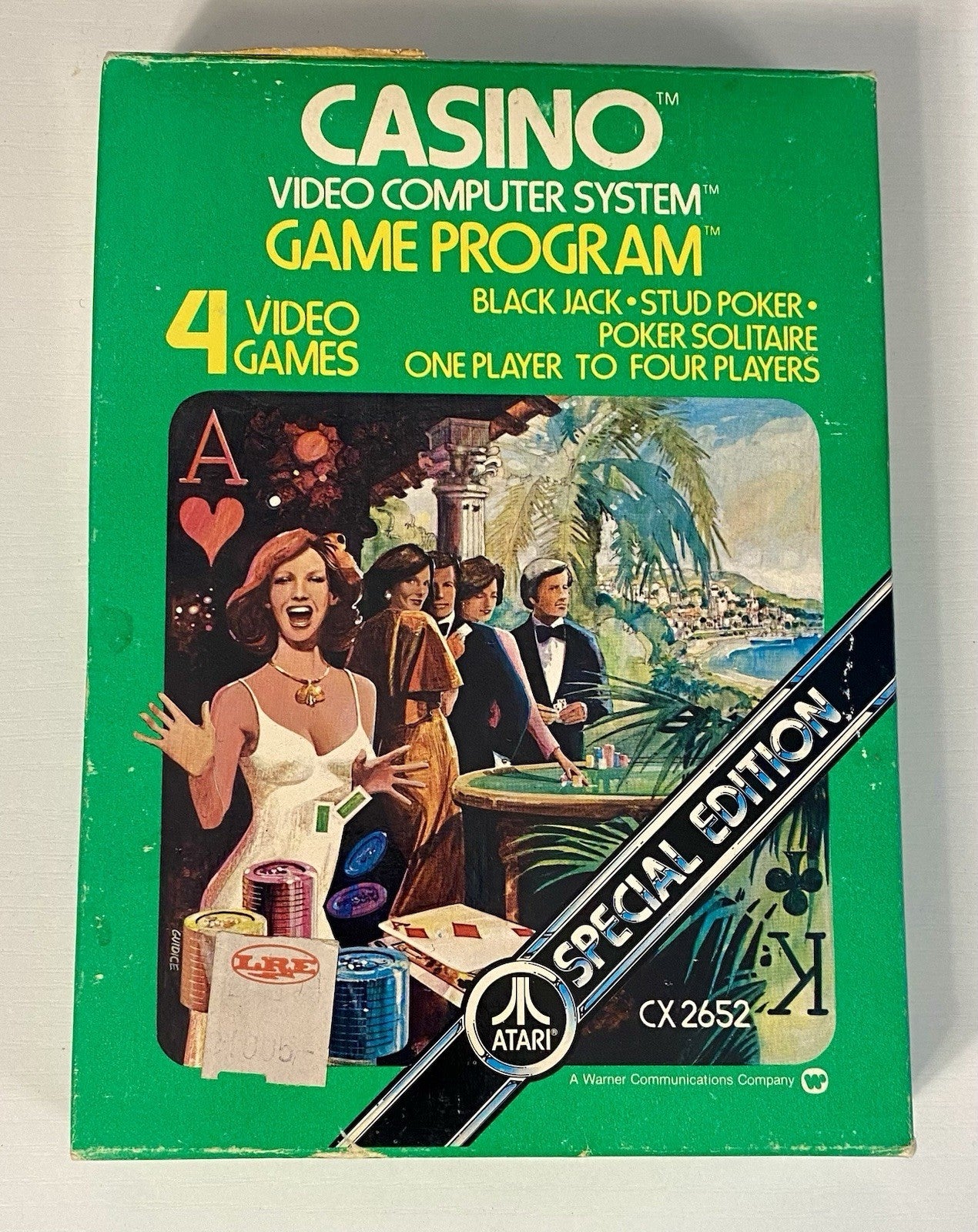 Casino (Atari 2600, 1978) CIB w/ Game, Manual, and Box. Tested & Working