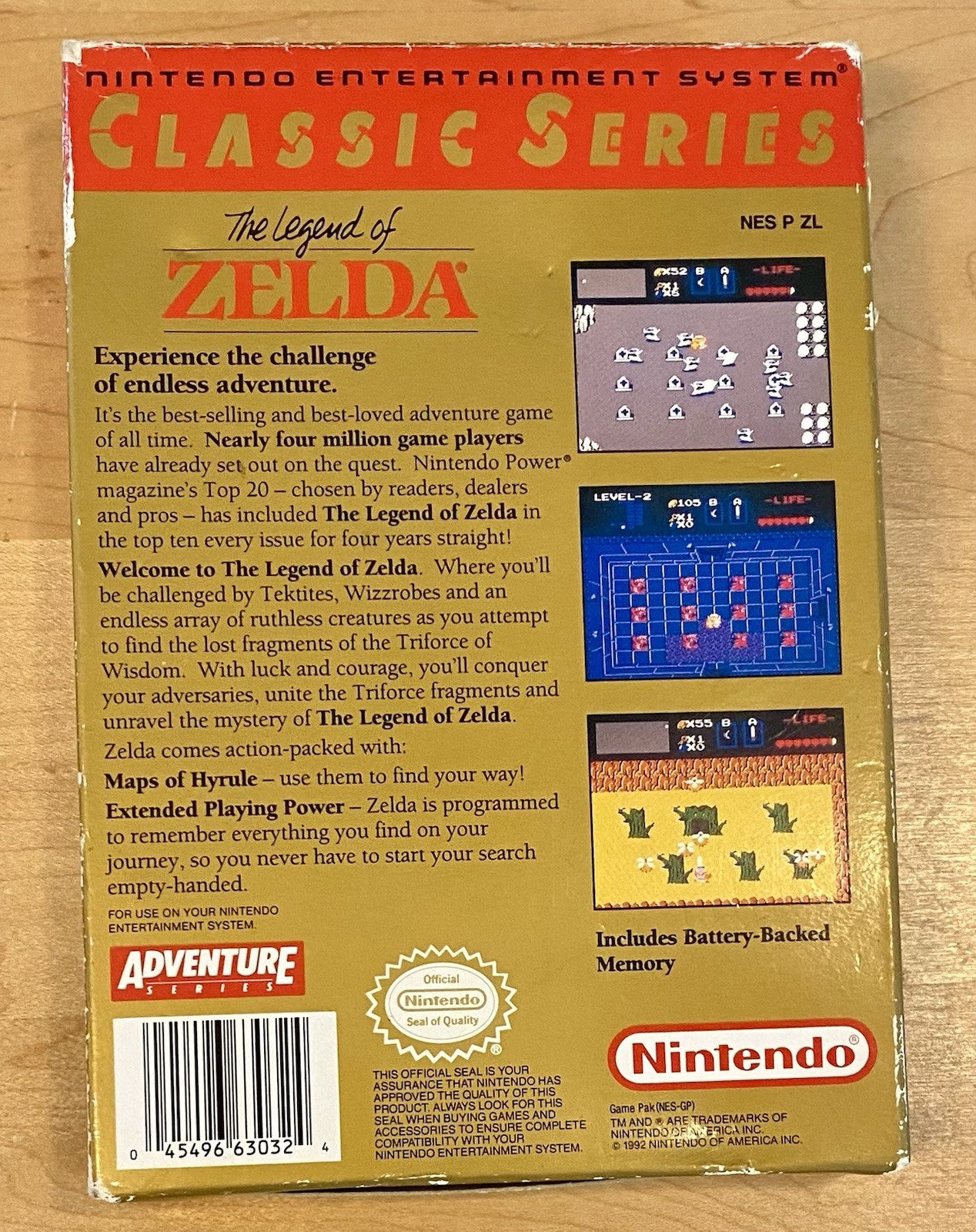 The Legend of Zelda Grey Cartridge (Nintendo NES, 1987) In Box, No Manual Or Map