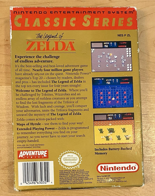 The Legend of Zelda Grey Cartridge (Nintendo NES, 1987) In Box, No Manual Or Map