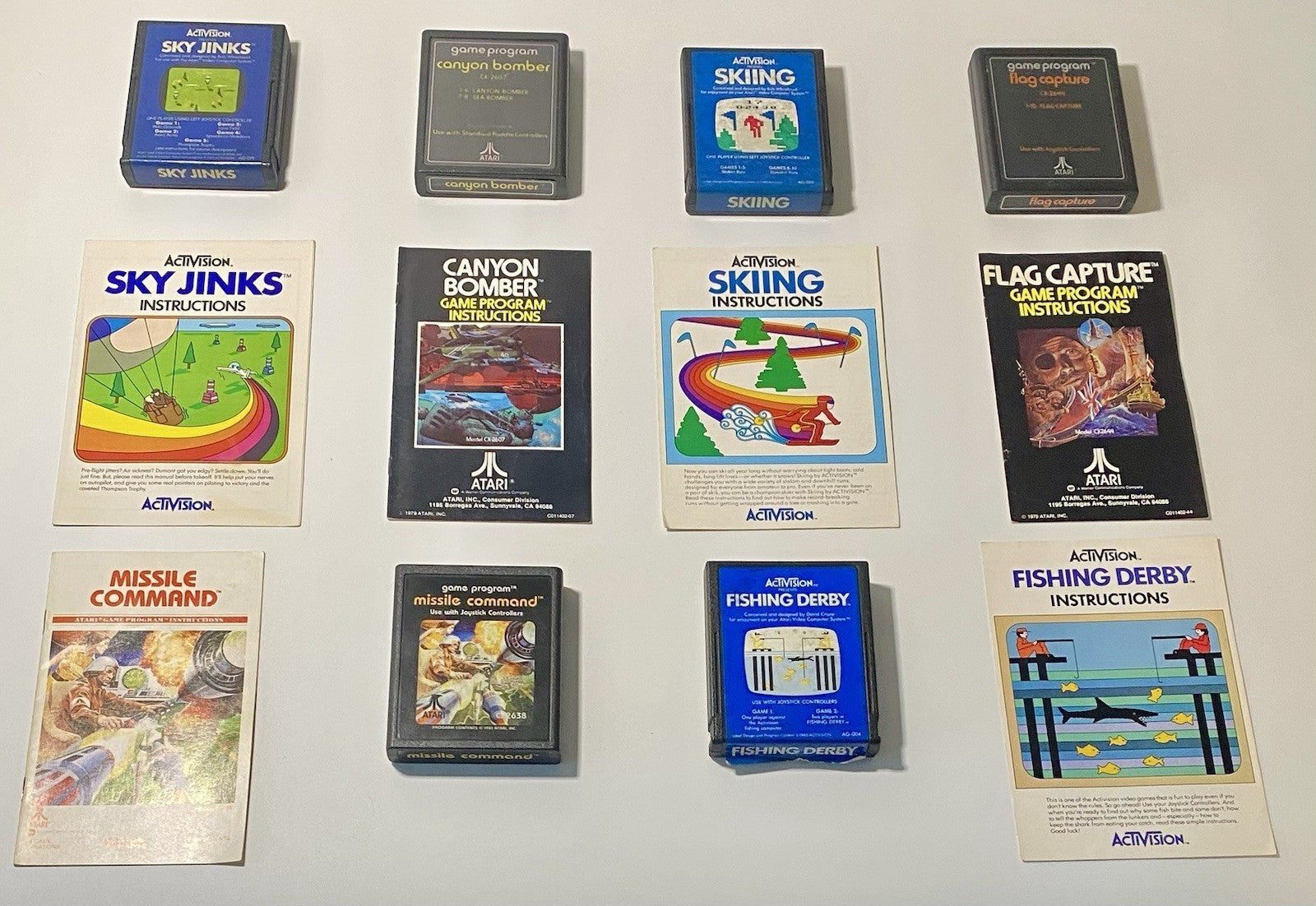 Atari 2600 Game Lot Of 6 Video Game Carts & Manuals, Retro Classic Bundle Tested