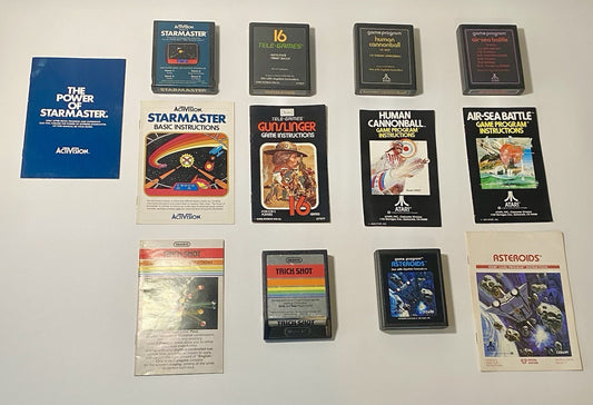 Atari 2600 Game Lot Of 6 Video Game Carts & Manuals, Retro Classic Bundle Tested