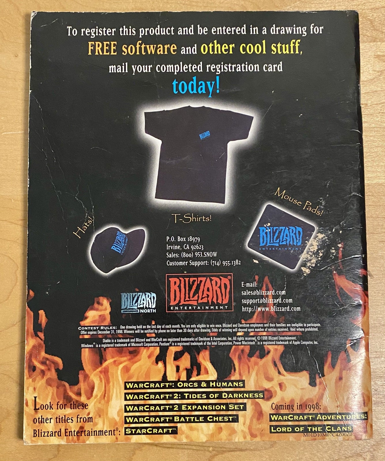 Diablo 1 Big Box Blizzard PC Game - Instruction Manual Only Vintage