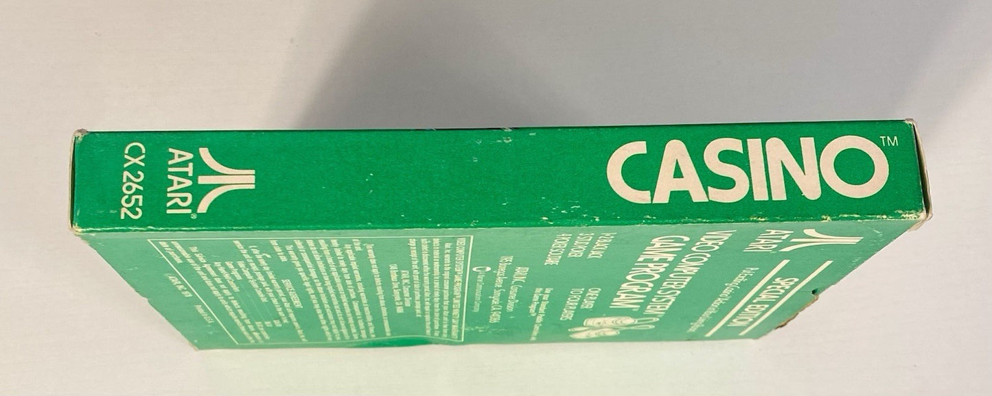 Casino (Atari 2600, 1978) CIB w/ Game, Manual, and Box. Tested & Working
